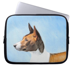 Basenji Painting - Cute Original Art Laptop Sleeve