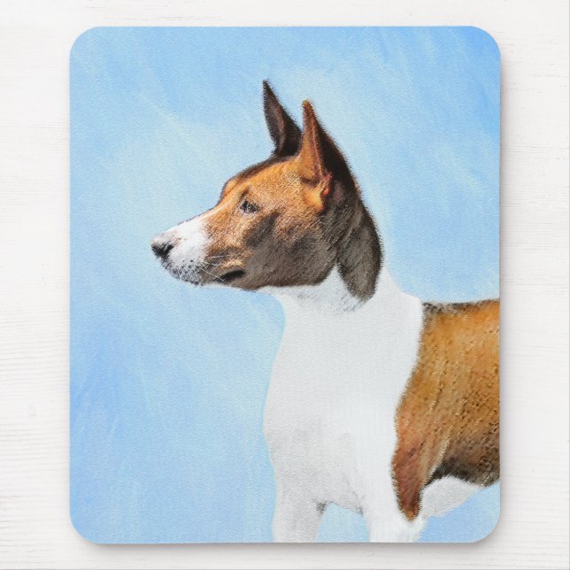 Basenji Painting - Cute Original Art Mouse Mat (Front)