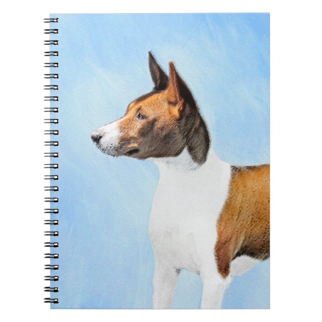 Basenji Painting - Cute Original Art Notebook (Front)
