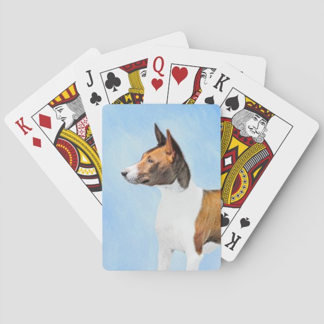 Basenji Painting - Cute Original Art Playing Cards (Back)