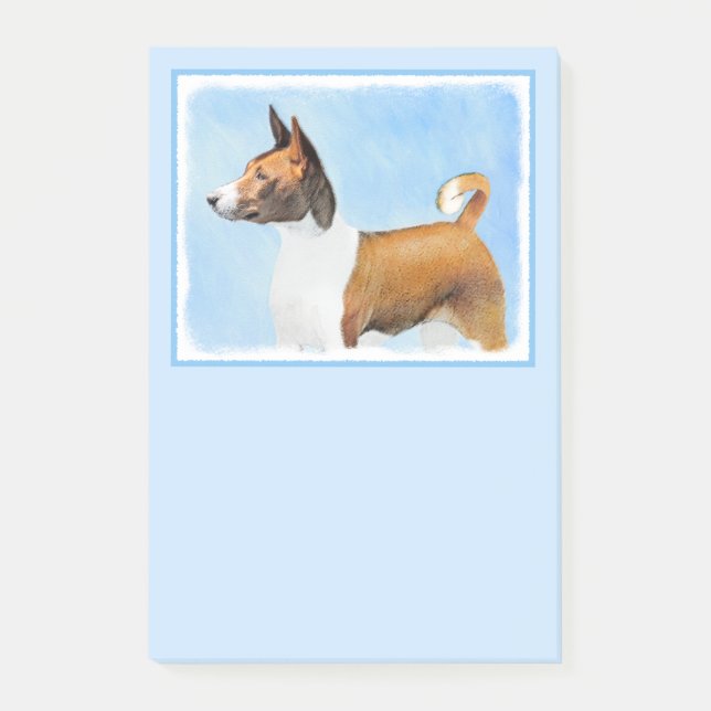 Basenji Painting - Cute Original Art Post-it Notes (Front)