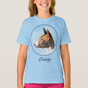 Basenji Painting - Cute Original Art T-Shirt