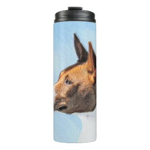 Basenji Painting - Cute Original Art Thermal Tumbler