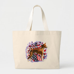 Basenji Patriot Large Tote Bag