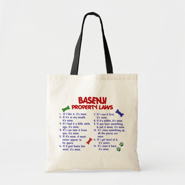 BASENJI Property Laws 2 Tote Bag (Front)