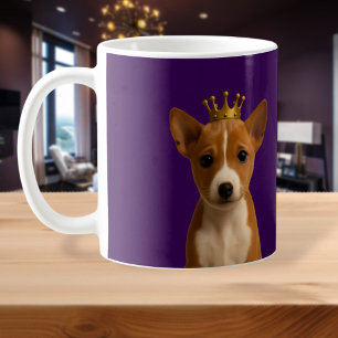 Basenji Puppy in Gold Crown Cute Coffee Mug