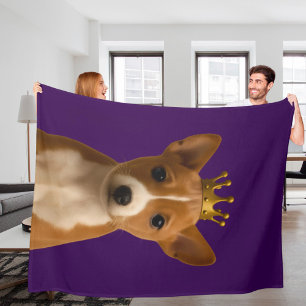 Basenji Puppy in Gold Crown Cute Fleece Blanket