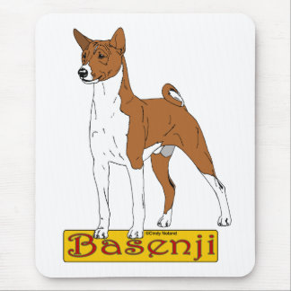 Basenji - Red Mouse Mat