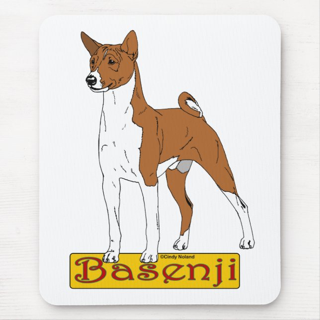 Basenji - Red Mouse Mat (Front)