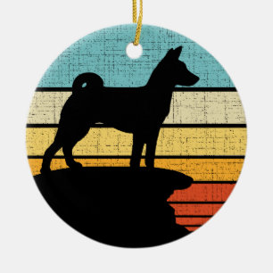 Basenji Retro Vintage Dog Puppy Owner Lover Ceramic Tree Decoration
