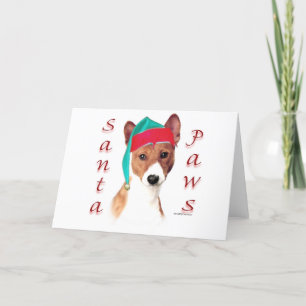 Basenji Santa Paws Holiday Card