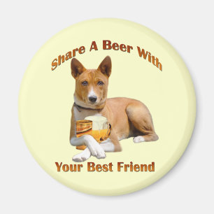 Basenji Shares A Beer Magnet