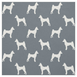 Basenji Silhouettes Pattern Fabric