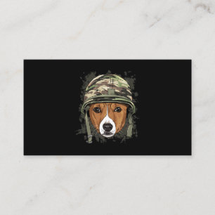 Basenji Soldier Veteran DogArmy Dog Lover 617 Business Card