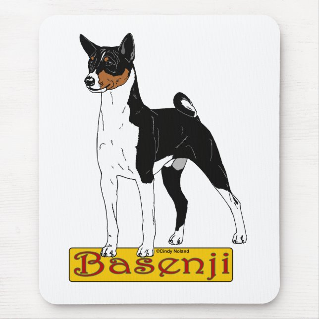Basenji Tri-colour Mouse Mat (Front)