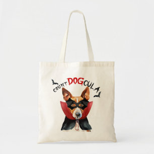 Basenji Vampire Dog Trick or Treat Halloween Tote Bag