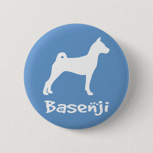 Basenji w/ Cool Text (in white) 6 Cm Round Badge
