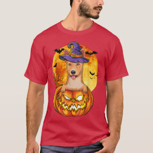 Basenji Witch Pumpkin Halloween Dog Lover Funny T-Shirt