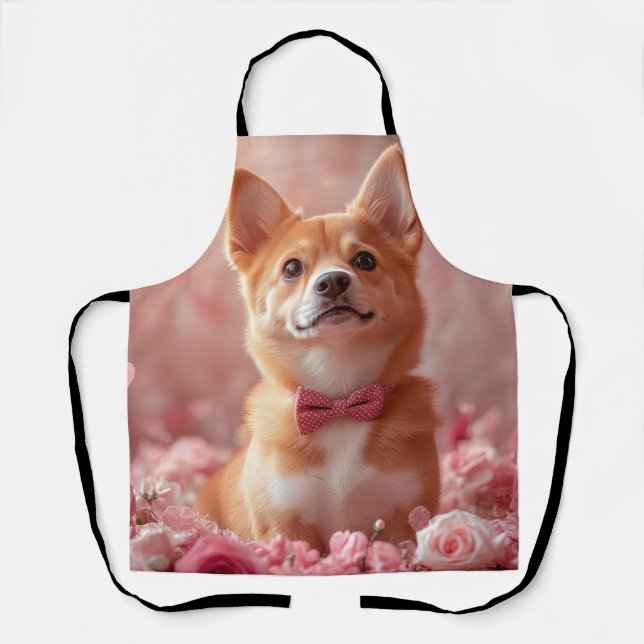 Basenji with Roses - Valentine's Day Apron (Front)