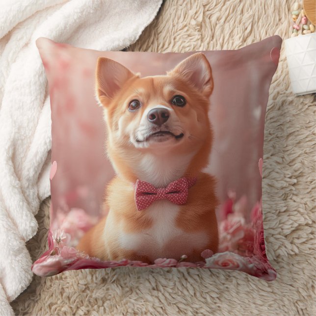 Basenji with Roses - Valentine's Day Cushion (Blanket)