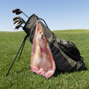 Basenji with Roses - Valentine's Day Golf Towel