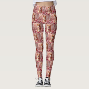 Basenji with Roses - Valentine's Day Leggings