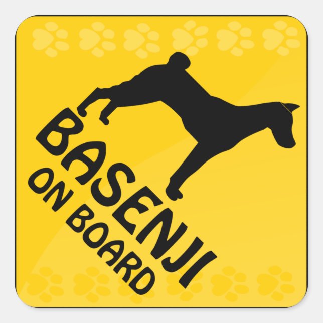 Basenji Xing Square Sticker (Front)