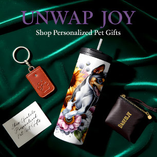 Basenji's Vibrant Floral Energy Thermal Tumbler