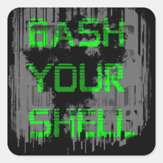 Bash Your Shell pc laptop decal Square Sticker