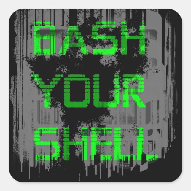 Bash Your Shell pc laptop decal Square Sticker (Front)