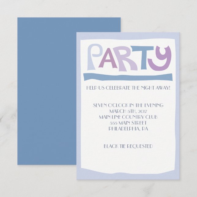 BASHERT Jewish Wedding Invitation Reception Card (Front/Back)