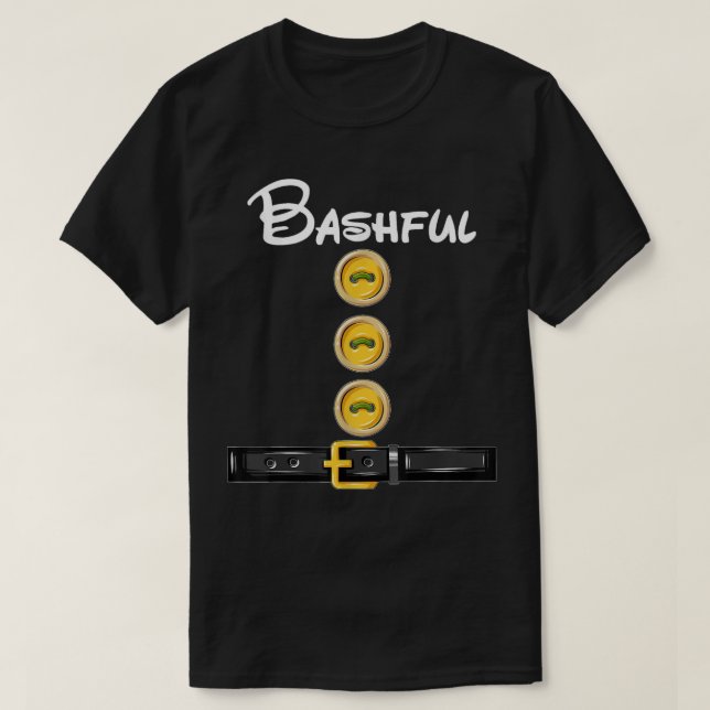 Bashful Dwarf Halloween Costume Funny Idea Bashful T-Shirt (Design Front)