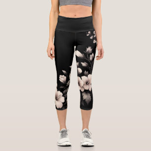 Bashful Hibiscus Capri Leggings