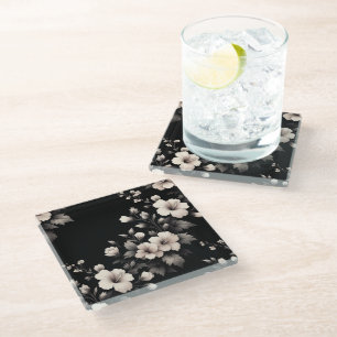 Bashful Hibiscus Glass Coaster