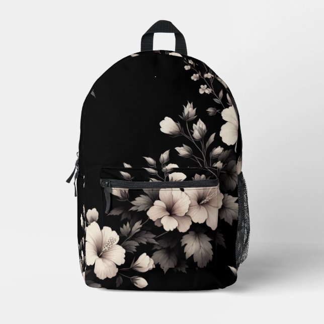 Bashful Hibiscus Printed Backpack (Front)