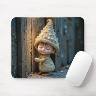 Bashful Munchkin Standing By a Door Mouse Mat