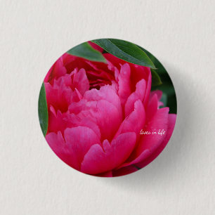 Bashful Pink Peony 3 Cm Round Badge
