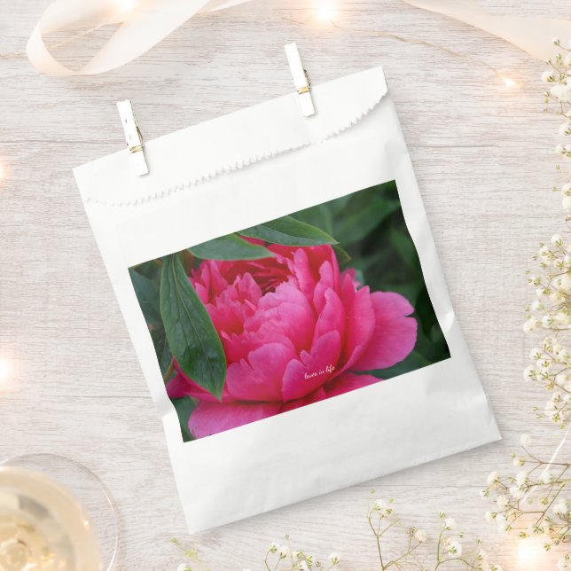 Bashful Pink Peony Favour Bags (Clipped)