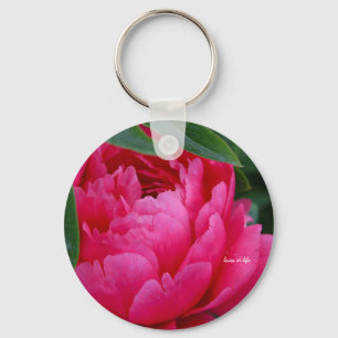 Bashful Pink Peony Key Ring