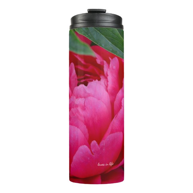 Bashful Pink Peony Thermal Tumbler (Front)