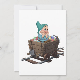 Bashful Snow White Mining Cart Diamond Art Invitation