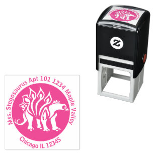 Bashful Stegosaurus Easy Contact Information  Self-inking Stamp