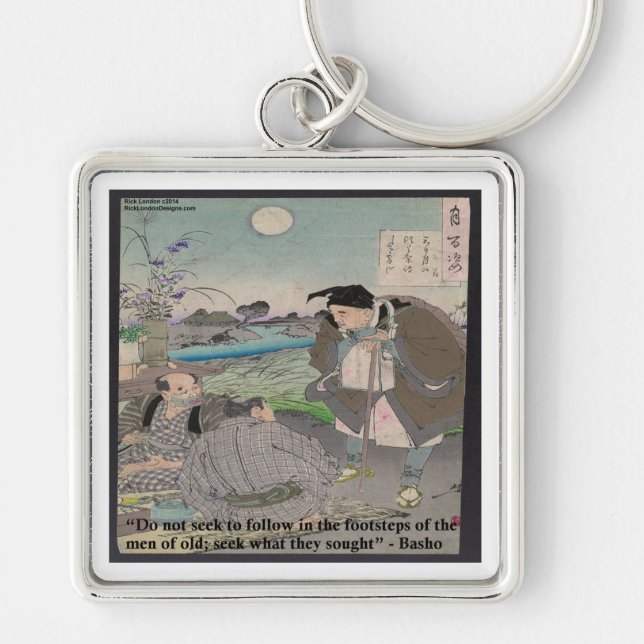 Basho & Famous Quote Key Ring (Front)