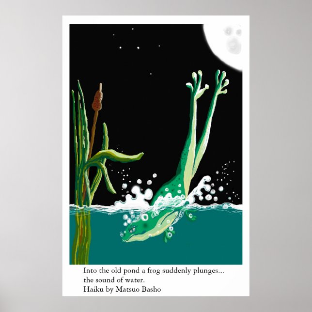 Basho's frog haiku poster (Front)
