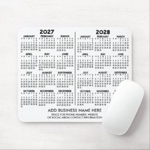 Basic 2 Year Calendar 2027 2028 year view Business Mouse Mat