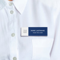 Basic Add Logo Modern Navy Blue White Magnet Title
