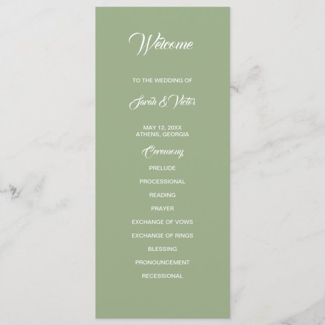 Basic and Elegant double side program card  (Front)