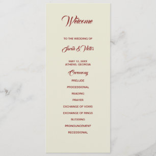 Basic and Elegant double side program card 