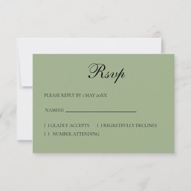 Basic and Elegant RSVP card (Front)