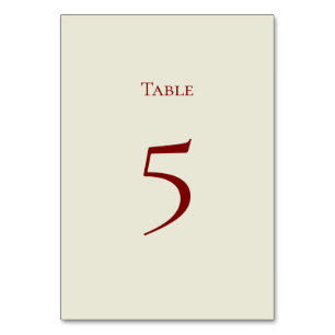 Basic and Elegant Table Number Card